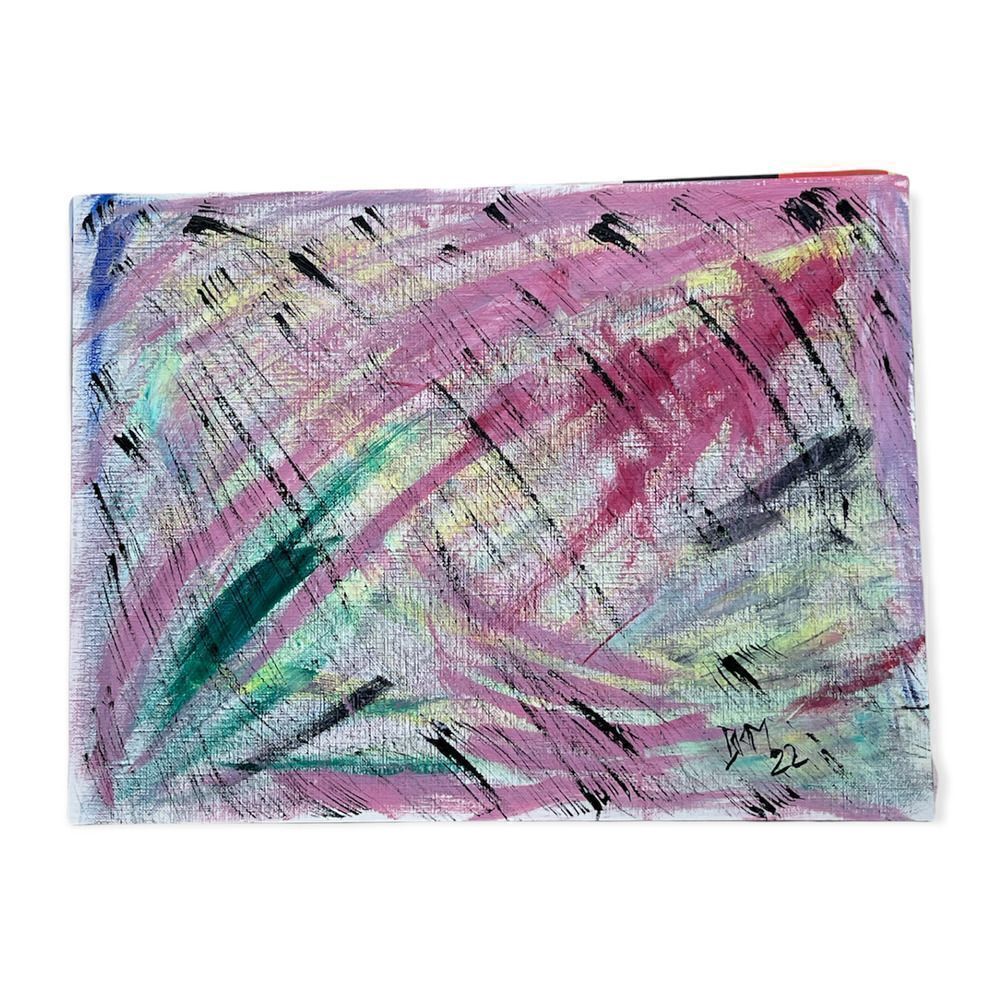 Original Abstract Expressionist 9x12 Acrylic Painting – Modern Wall Art